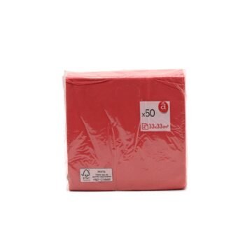 Actuel serviettes Unie Rouge 33cm X50