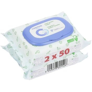COSMIA BABY Lingettes papier toilette humide pour bébé 0% paraben 100 lingettes