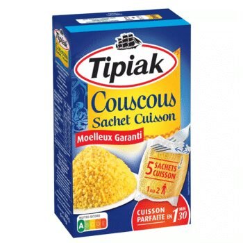 Couscous sachet cuisson TIPIAK les 5 sachets de 100GR