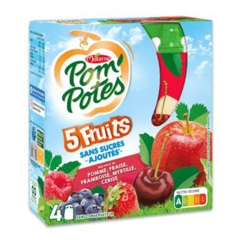 MATERNE Materne pom'potes sans sucre ajouté 5 fruits rouges 4x90g