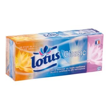MOUCHOIRS DE POCHE ETUI COMPACT LOTUS 15X