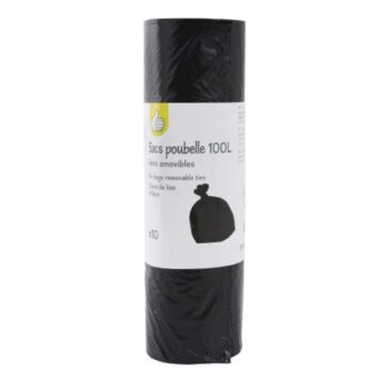 POUCE Sacs poubelle liens amovibles 100L 10 sacs