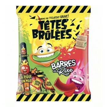 TÊTES BRÛLÉES Bonbons barrés piquants 200g