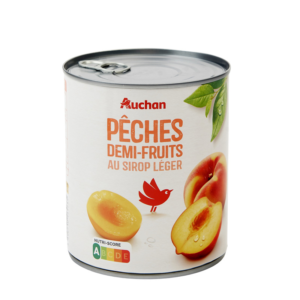 Auchan Demi Fruits Peches Au Sirop Leger 475 G